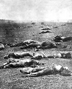 Union dead after the first day of battle, July 1, 1863.