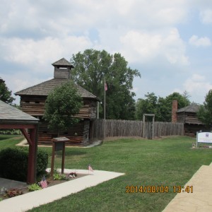 In the distance is the replica of Fort Recovery, built in 1794 by well trained soldiers of Gen. Mad Anthony Wayne's Legion of the United States.