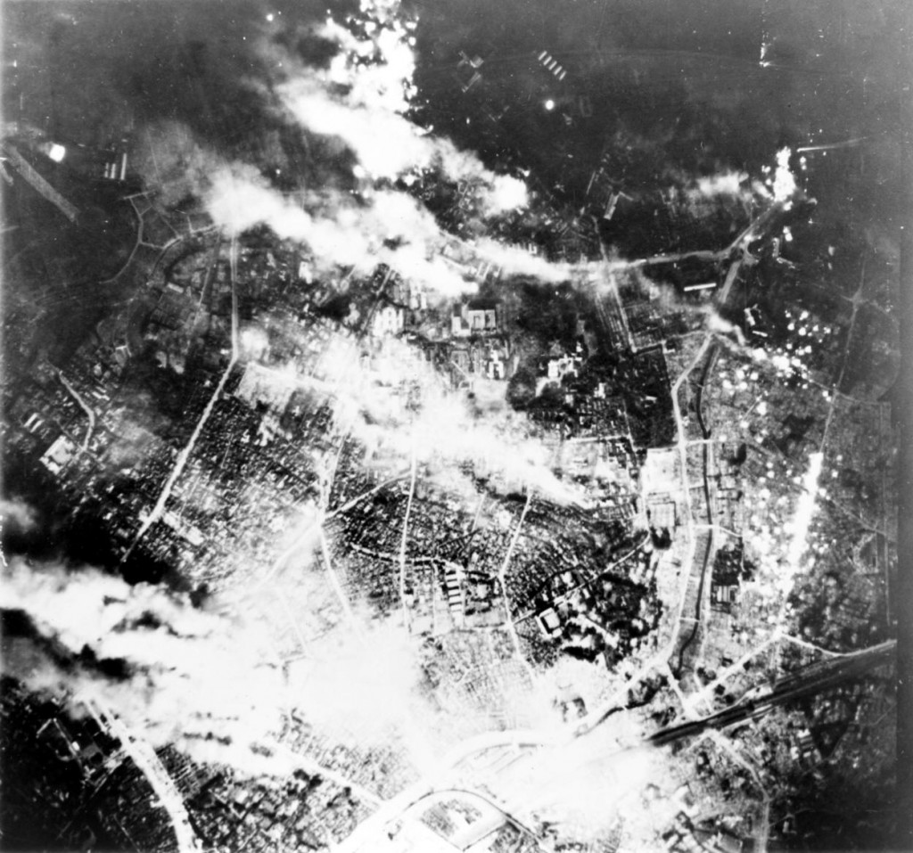 Tokyo was bombed with incendiaries on the night of March 9-10, 1945. More than 16 square miles of the city were completely destroyed. A minimum of 80,000 Japanese civilians died in that one raid alone.